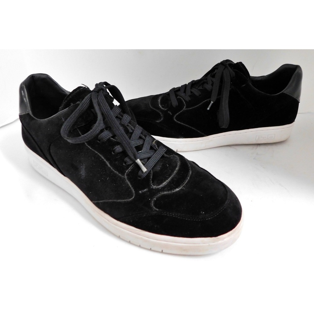 Polo Ralph Lauren Mens Court LUX Black Velvet Sneakers Size 14